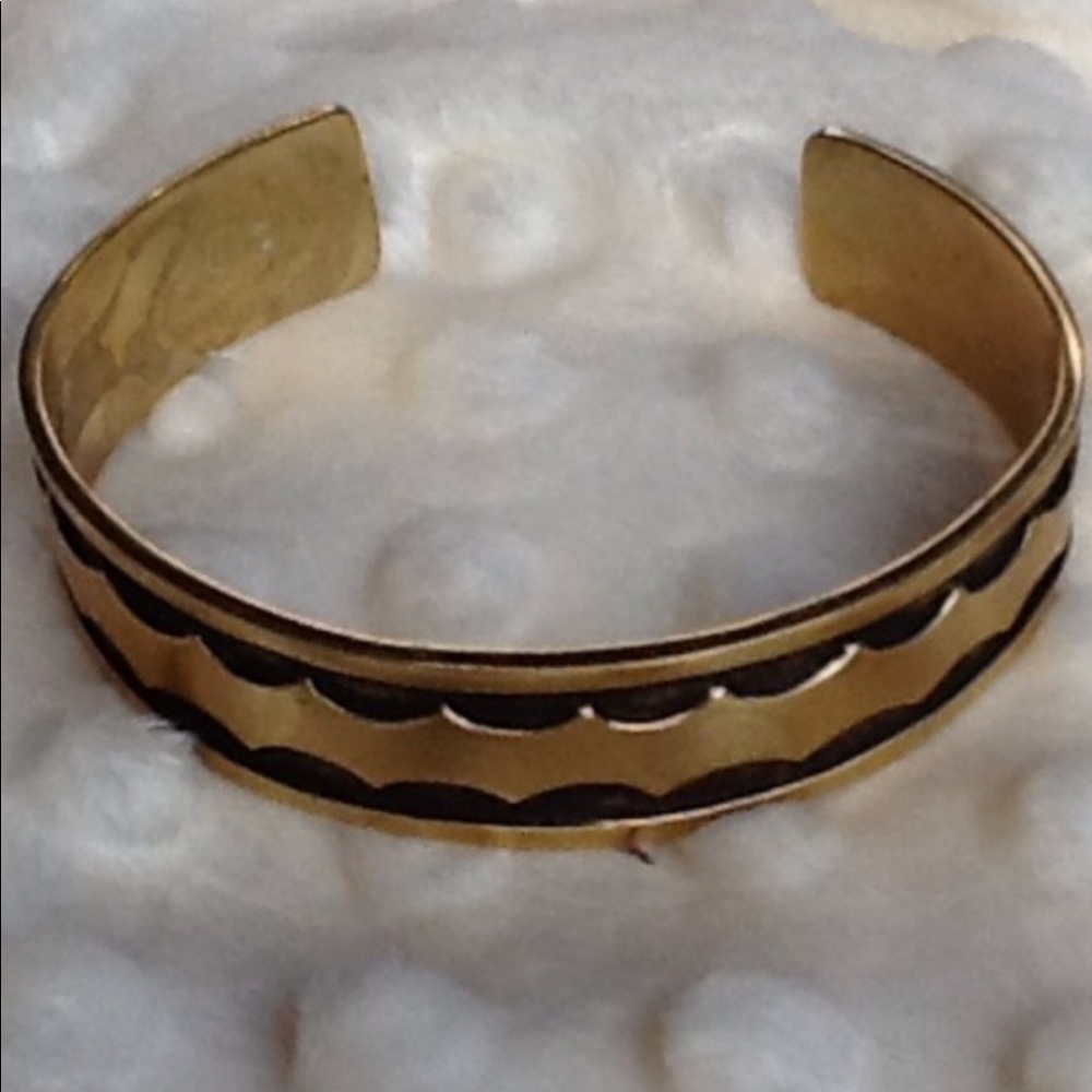 Namibia Inspired Brass Cuff Bracelet